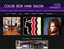 Tablet Screenshot of colorboxhairsalon.com